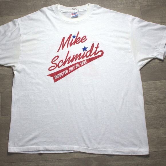 VTG Mike Schmidt #20 Hanes MLB Baseball HOF 95 Shirt Sz 2XL USA Single Stitch - Picture 2 of 8
